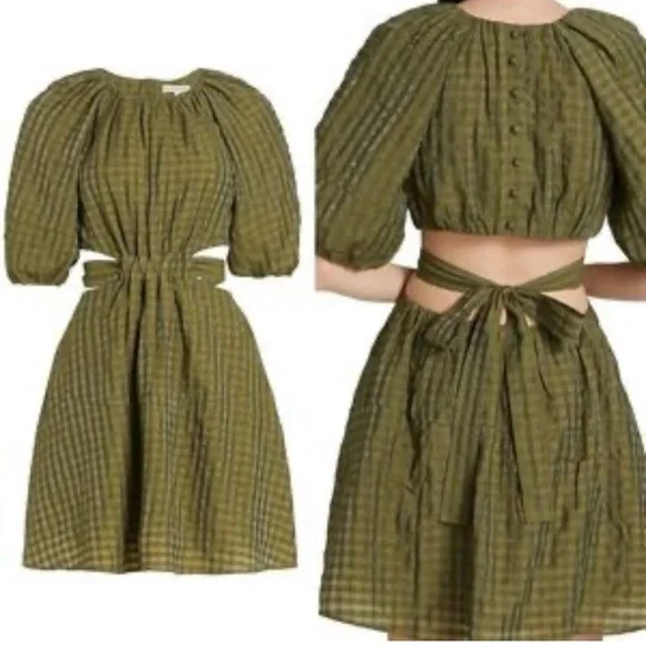Moon River Dresses | Moon River Green Smocked Puff Sleeve Sundress | Color: Green | Size: L | Saraheelliot's Closet